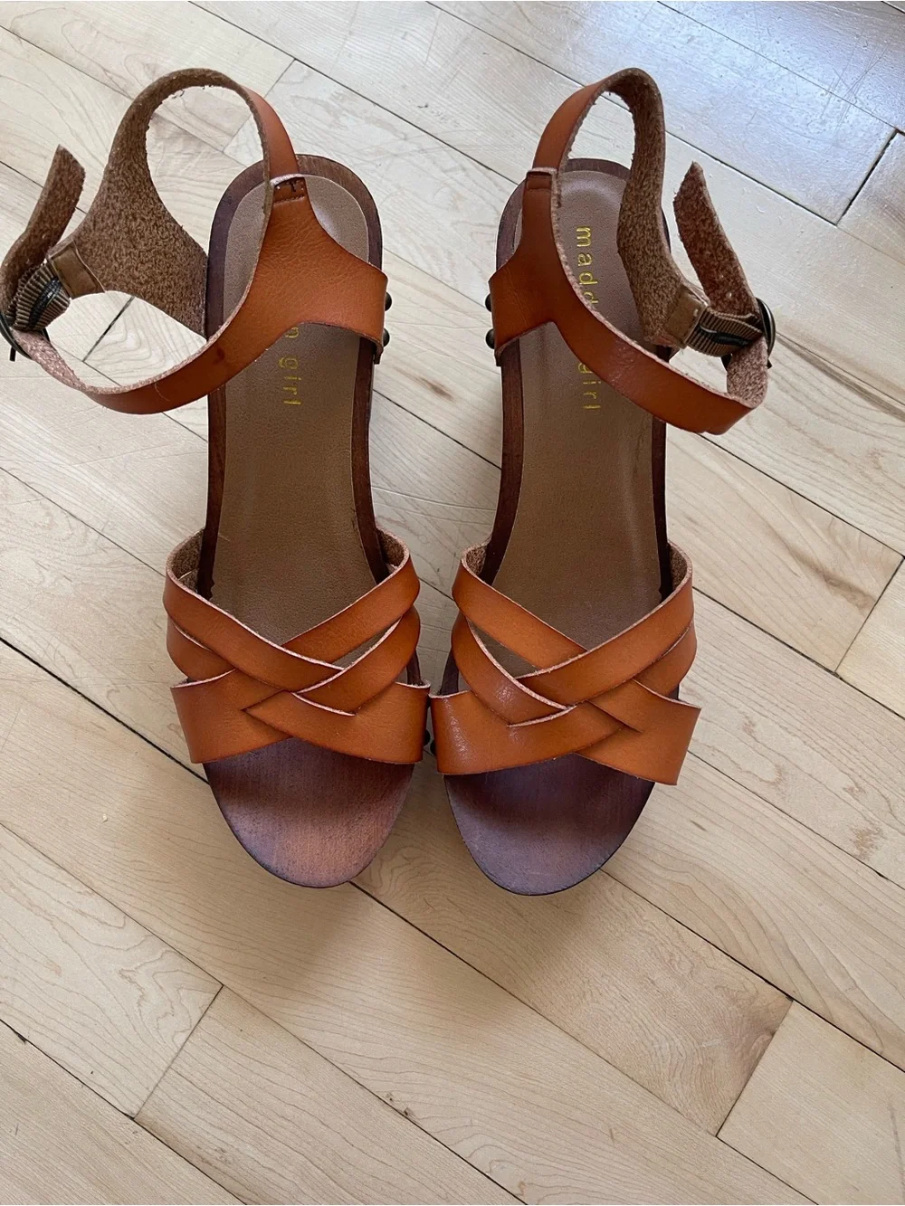 Madden Girl Bamboo and Leather Heels